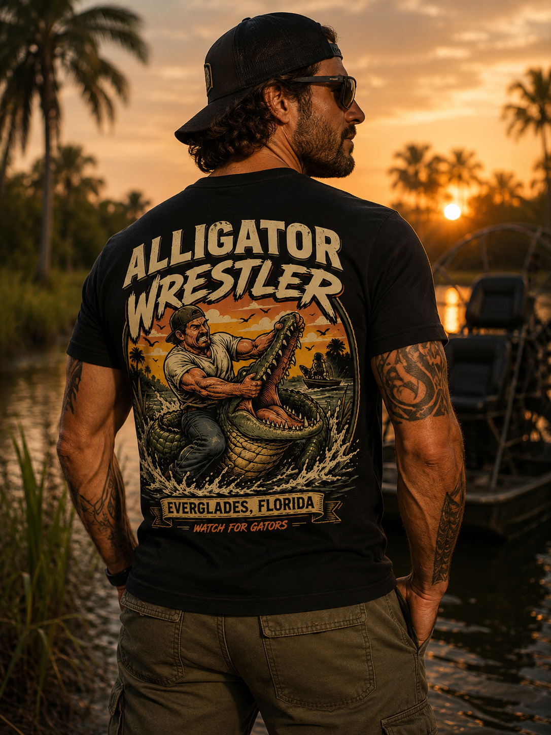 Alligator Wrestler — "Everglades, Florida" Tee